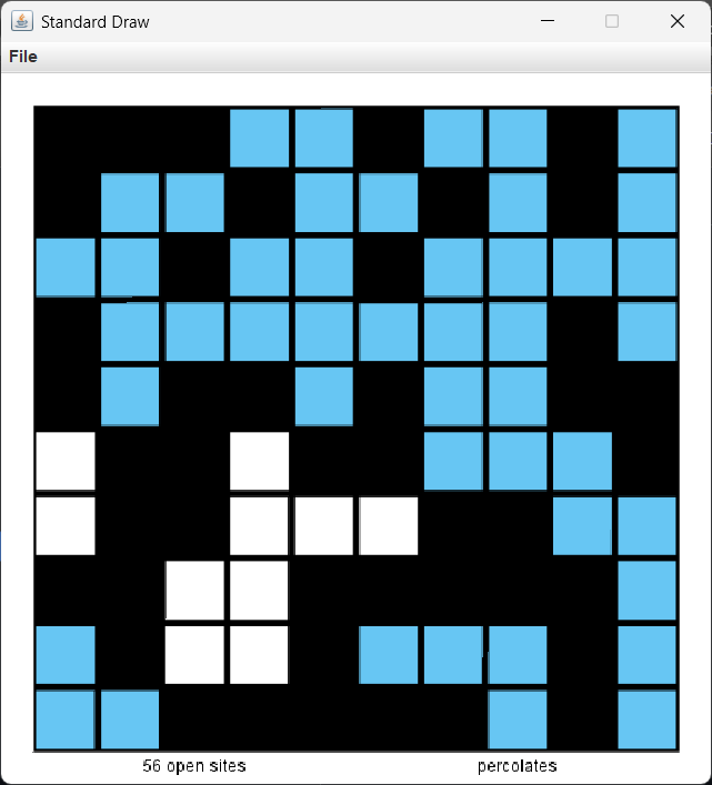 Percolation 10x10 Grid