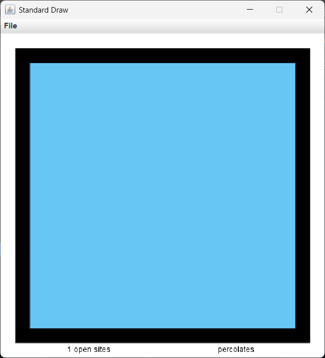 Percolation 1x1 Grid