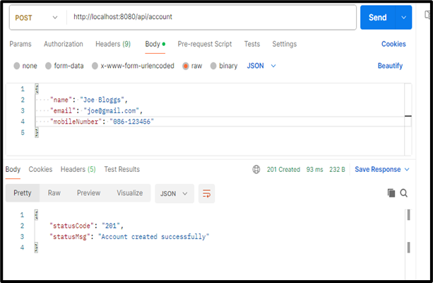 Postman Create New Customer