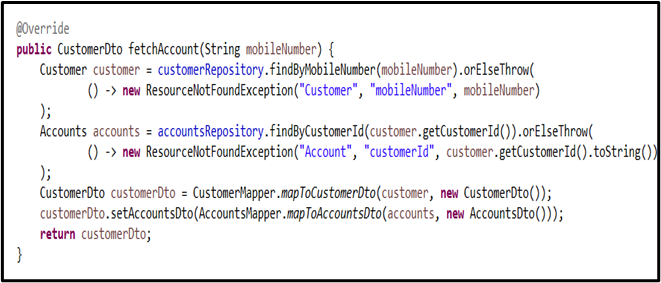 fetchAccount implementatoin