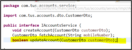 Update Service Interface