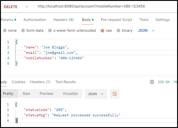 Test API Delete Customer