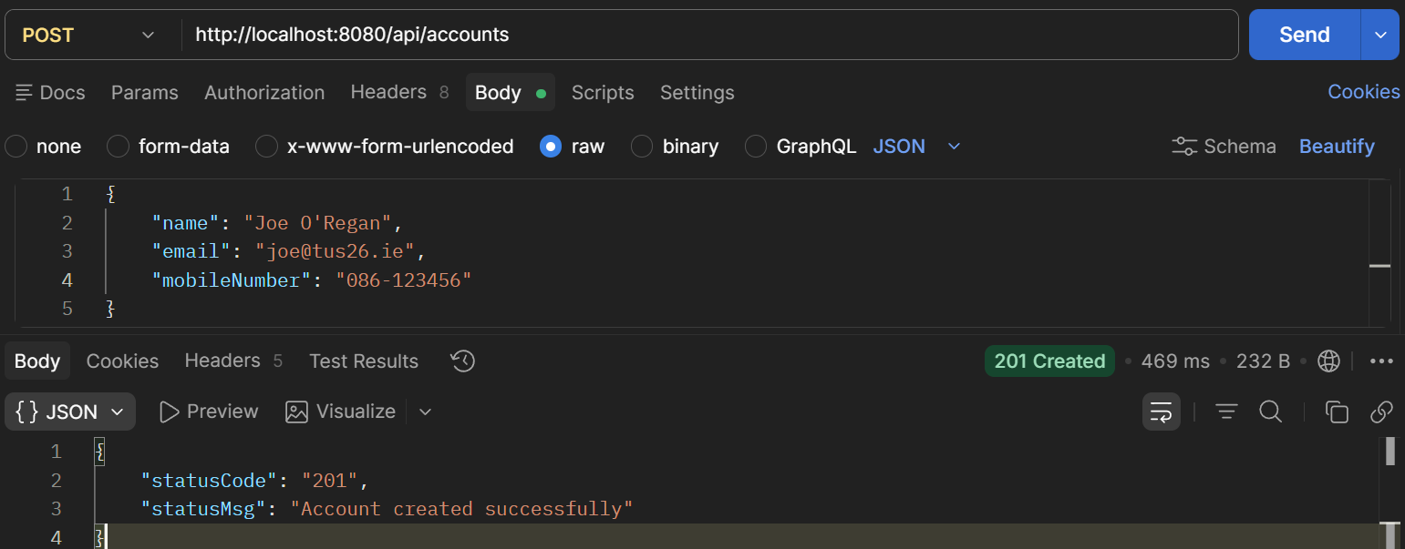 Test API Add Customer Account