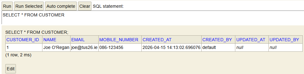 Test API Check Database
