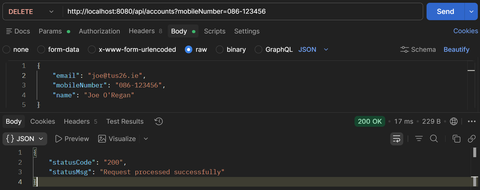 Test API Delete Customer