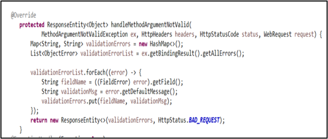 handleMethodArgumentNotValid