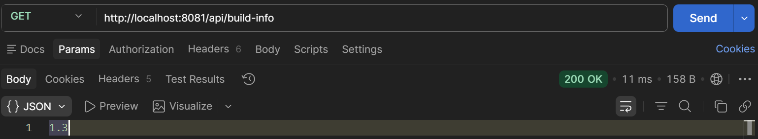 Test Using Postman build-info