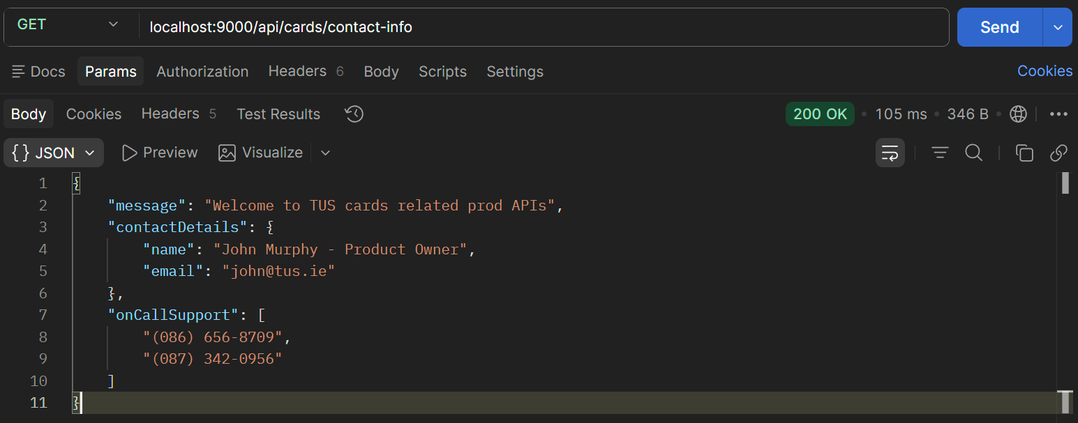 GET cards /contact-info