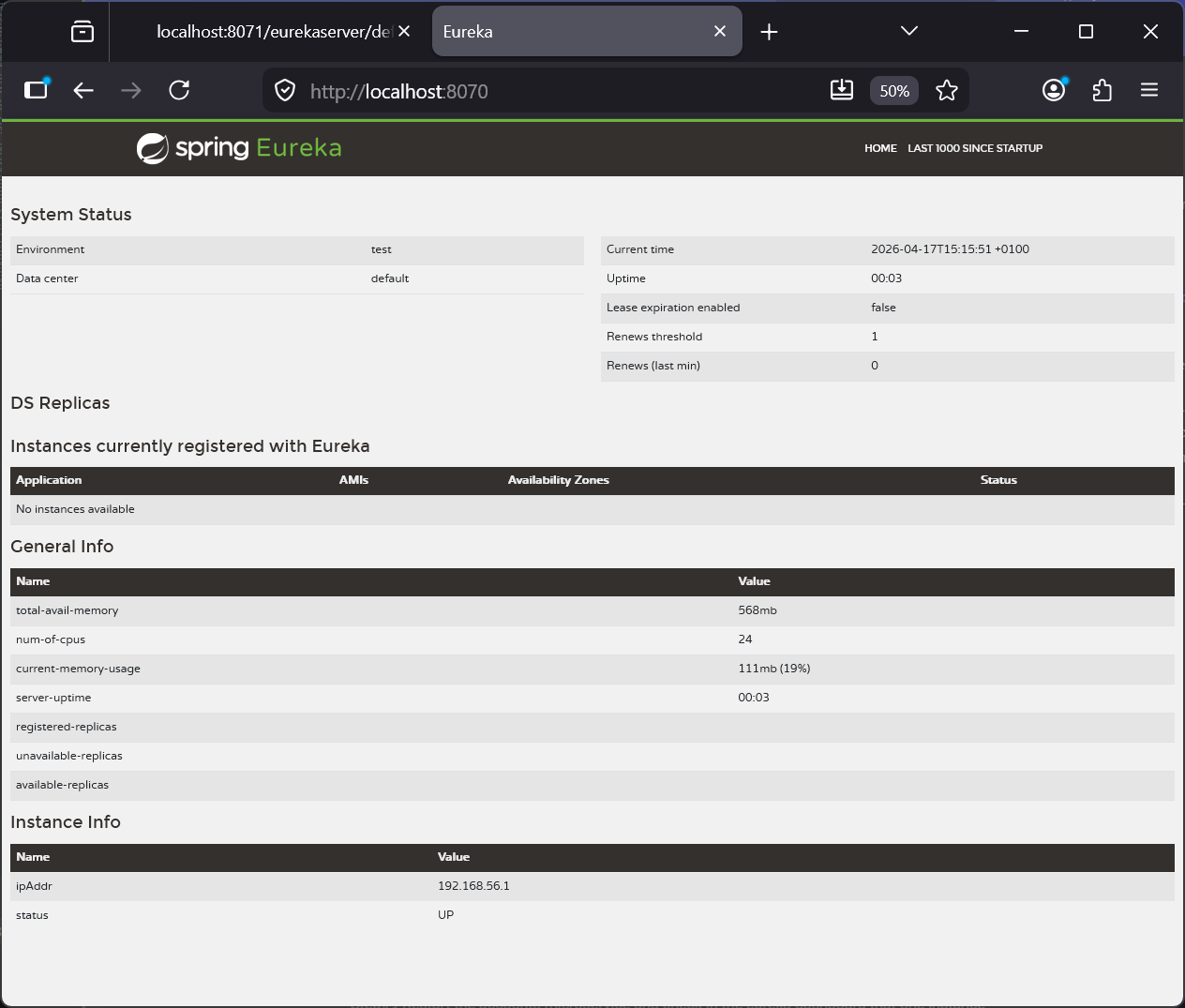Eureka Dashboard