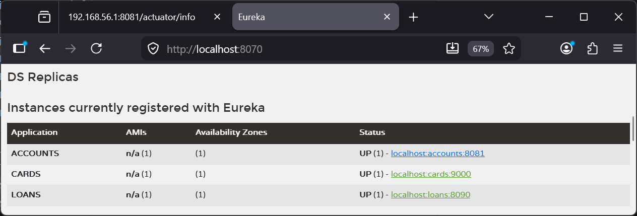 Eureka Dashboard, Loans and Cards Registered