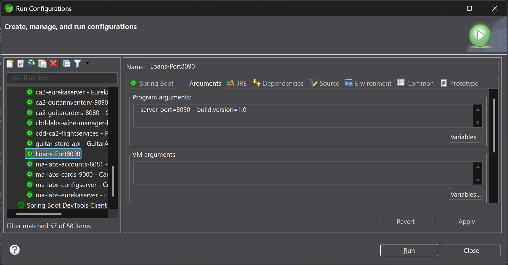 Loans launch configuration 1