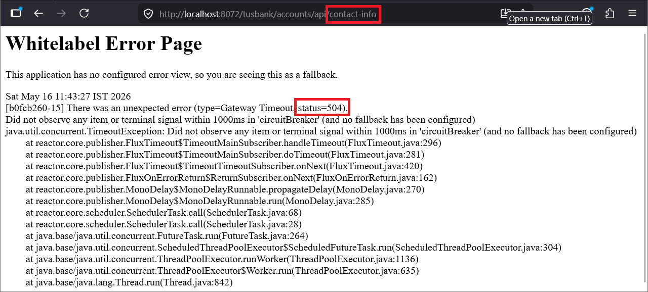 Whitelabel Error Page