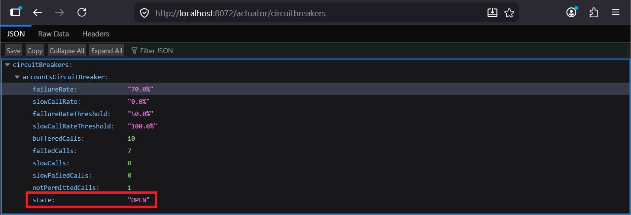 Circuit Breaker Open