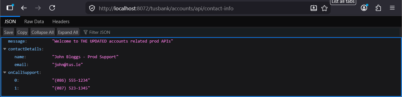 Contact Info Endpoint
