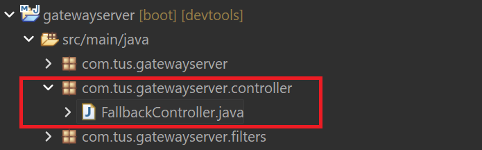Controller package and FallbackController class
