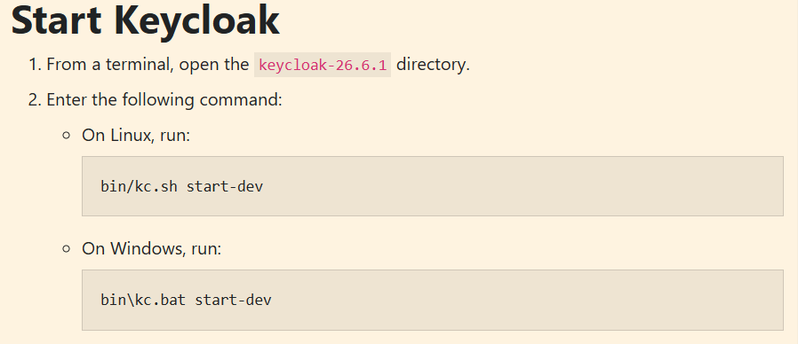 Start Keycloak