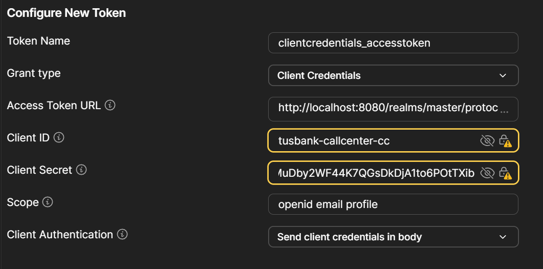 Configure New Token