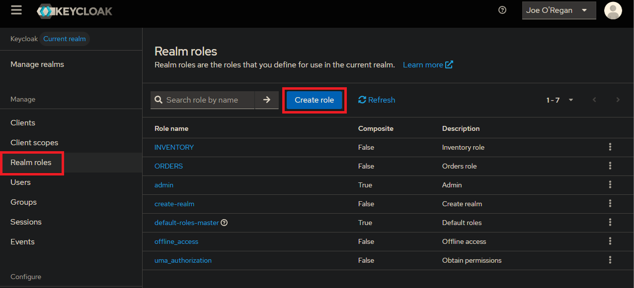 Keycloak Realm Roles