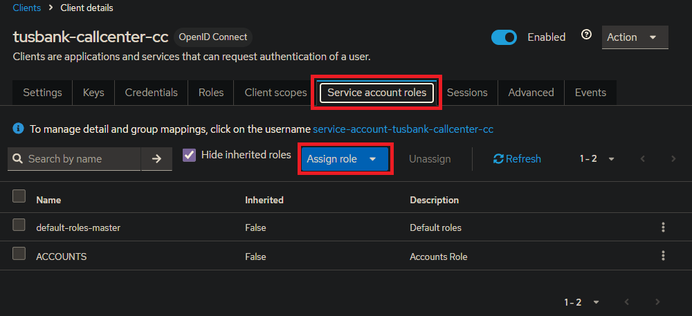Service Accounts Roles