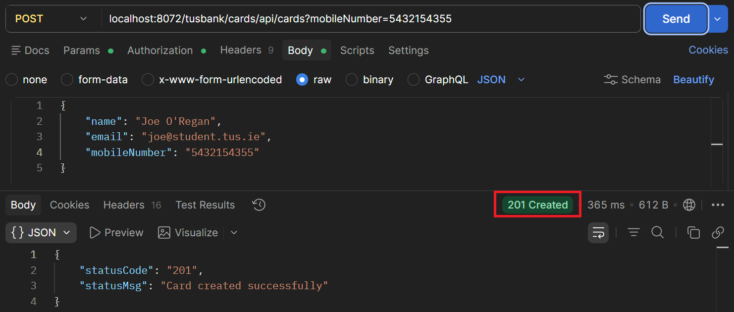 Test in Postman