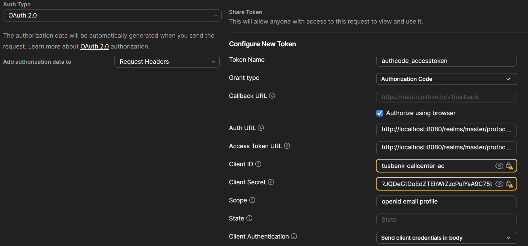 Configure New Token