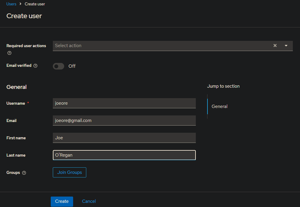 Create User