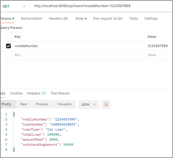 Fetch updated values –loan details updated