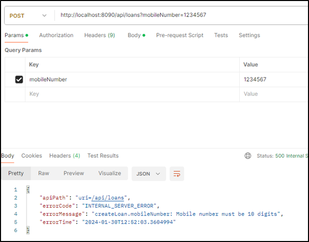 Create a loan - Mobile number too short