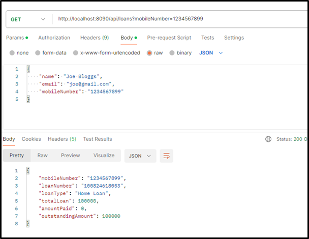Fetching loan details - success