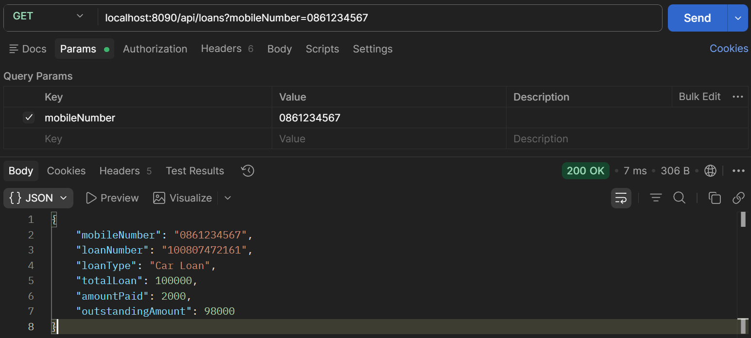 Fetch updated values – loan details updated