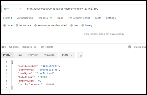 Fetching card details - success